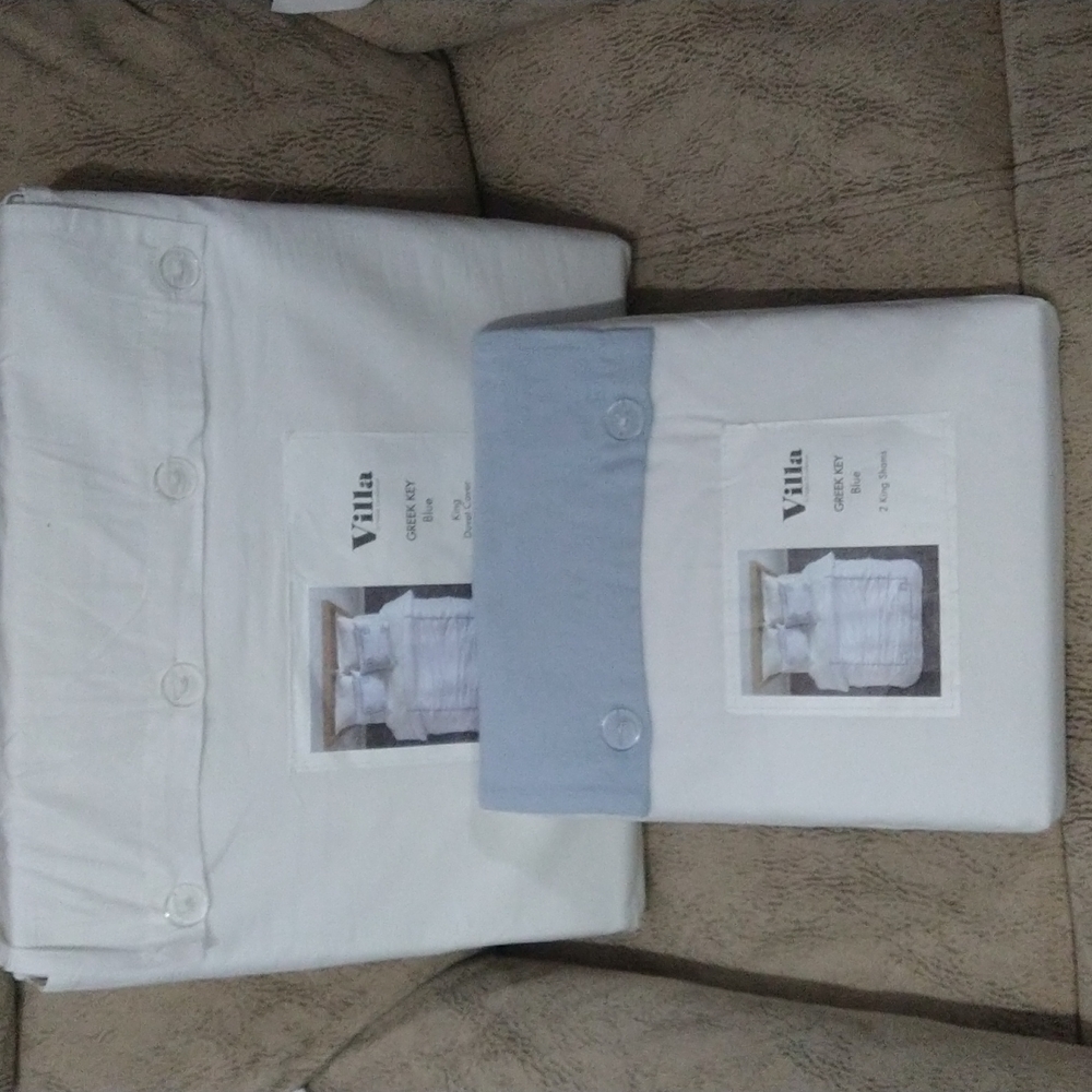 Villa By Noble Excellence Greek Key King Duvet Cover & Sham - Picture 4 of 6